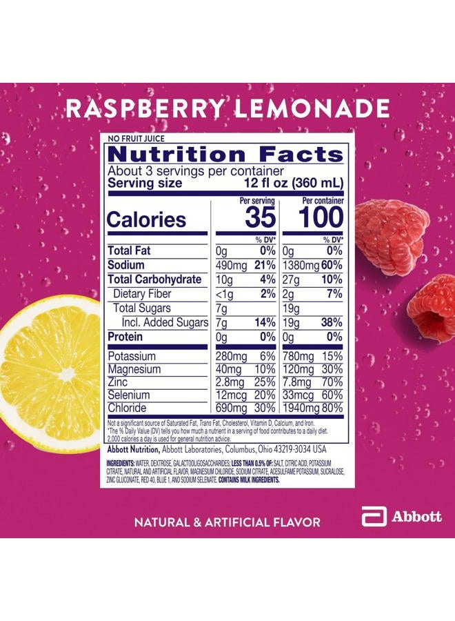 Pedialyte محلول إلكتروليت لدعم المناعة، مشروب ترطيب مع الزنك والسيلينيوم والمغنيسيوم، ليمون توت العليق، 1 لتر، عبوة من 4 - Image 5